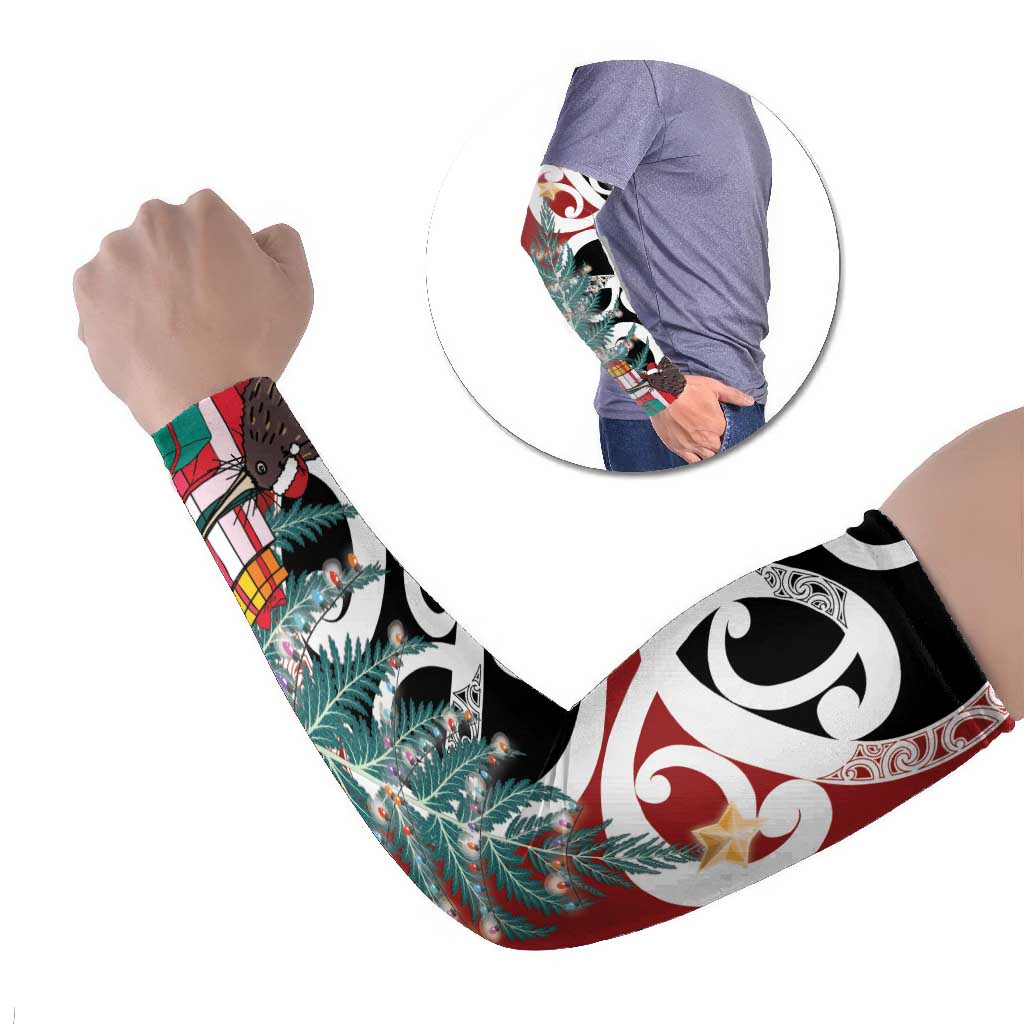 New Zealand Silver Fern Christmas Tree Arm Sleeves Meri Kirihimete - Polynesian Pride