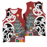 New Zealand Silver Fern Christmas Tree Basketball Jersey Meri Kirihimete LT7 - Polynesian Pride