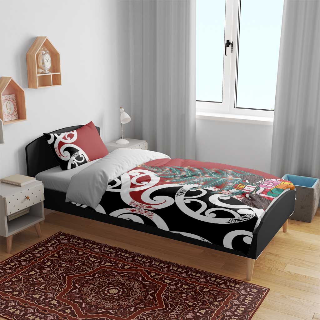 New Zealand Silver Fern Christmas Tree Bedding Set Meri Kirihimete - Polynesian Pride