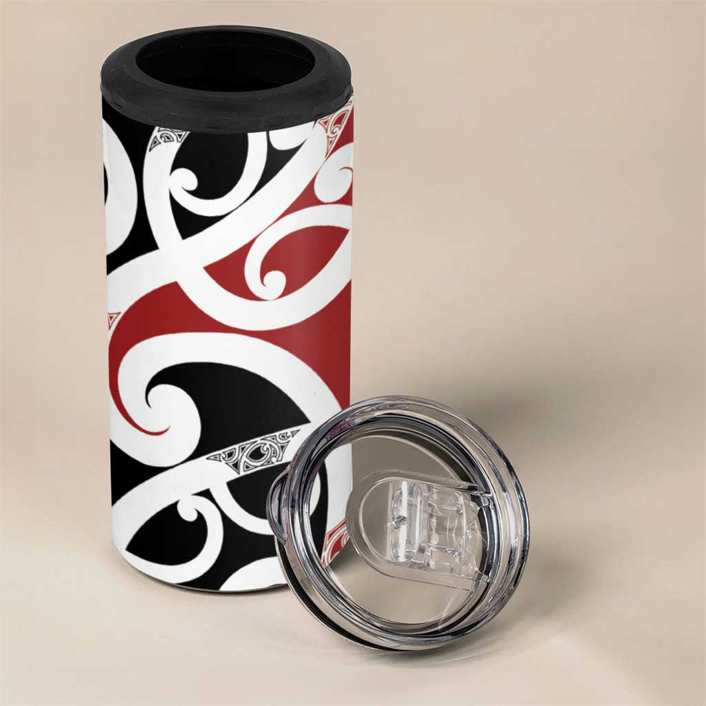 New Zealand Silver Fern Christmas Tree 4 in 1 Can Cooler Tumbler Meri Kirihimete LT7 - Polynesian Pride