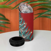New Zealand Silver Fern Christmas Tree 4 in 1 Can Cooler Tumbler Meri Kirihimete LT7 - Polynesian Pride