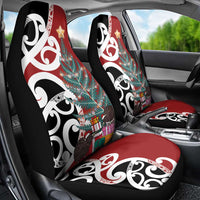 New Zealand Silver Fern Christmas Tree Car Seat Cover Meri Kirihimete LT7 - Polynesian Pride