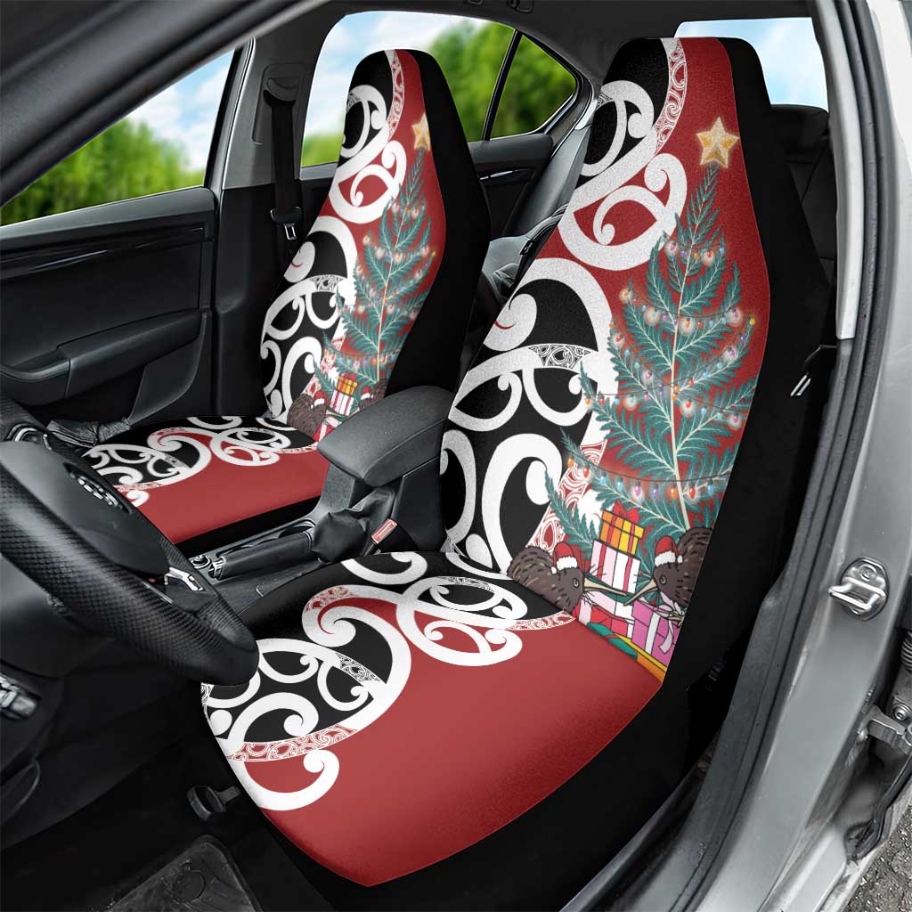 New Zealand Silver Fern Christmas Tree Car Seat Cover Meri Kirihimete LT7 - Polynesian Pride