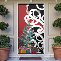 New Zealand Silver Fern Christmas Tree Door Cover Meri Kirihimete LT7 Red - Polynesian Pride
