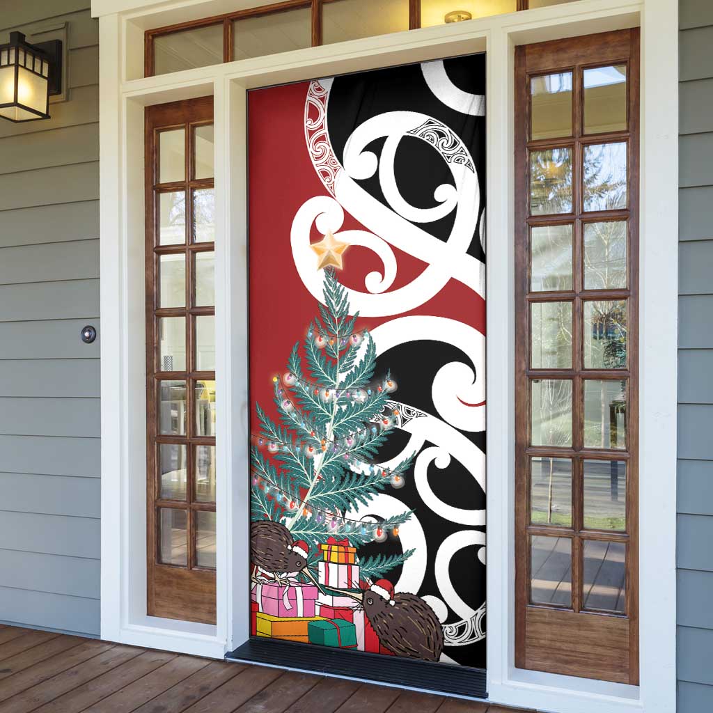 New Zealand Silver Fern Christmas Tree Door Cover Meri Kirihimete LT7 - Polynesian Pride