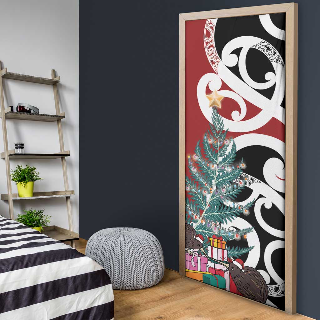 New Zealand Silver Fern Christmas Tree Door Cover Meri Kirihimete LT7 - Polynesian Pride