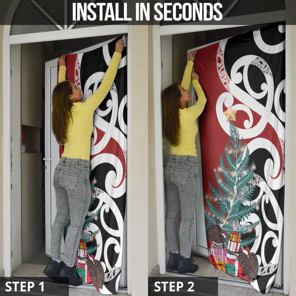 New Zealand Silver Fern Christmas Tree Door Cover Meri Kirihimete LT7 - Polynesian Pride