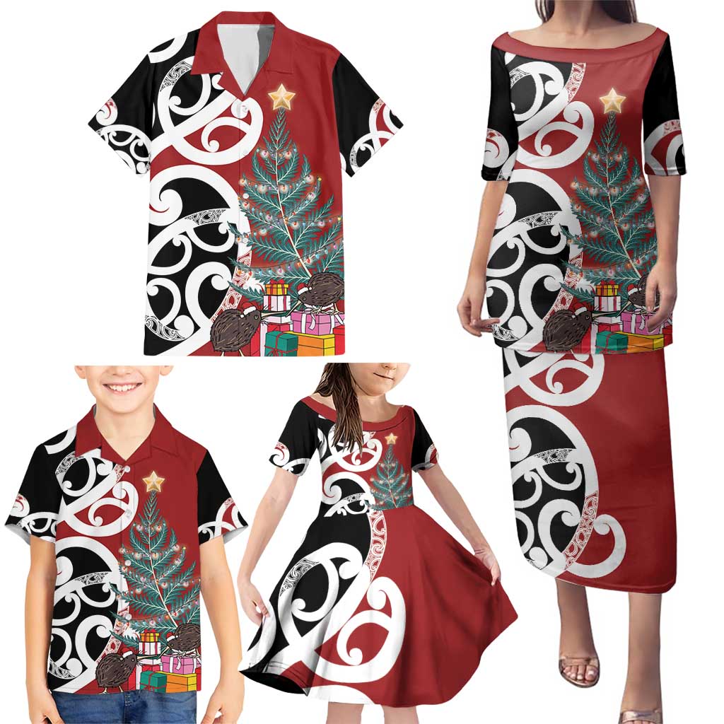New Zealand Silver Fern Christmas Tree Family Matching Puletasi and Hawaiian Shirt Meri Kirihimete LT7 - Polynesian Pride