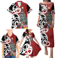 New Zealand Silver Fern Christmas Tree Family Matching Puletasi and Hawaiian Shirt Meri Kirihimete LT7 - Polynesian Pride