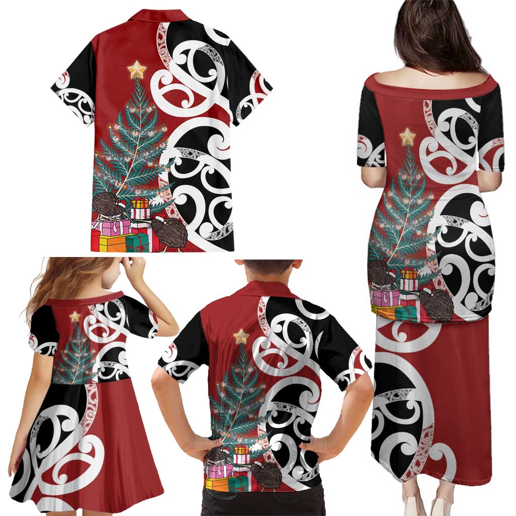 New Zealand Silver Fern Christmas Tree Family Matching Puletasi and Hawaiian Shirt Meri Kirihimete LT7 - Polynesian Pride
