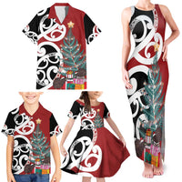 New Zealand Silver Fern Christmas Tree Family Matching Tank Maxi Dress and Hawaiian Shirt Meri Kirihimete LT7 - Polynesian Pride
