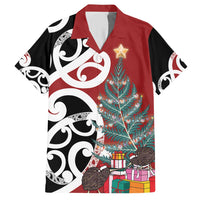 New Zealand Silver Fern Christmas Tree Hawaiian Shirt Meri Kirihimete LT7 Red - Polynesian Pride