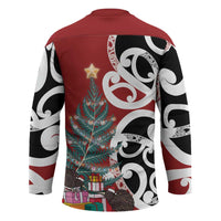 New Zealand Silver Fern Christmas Tree Hockey Jersey Meri Kirihimete LT7 - Polynesian Pride