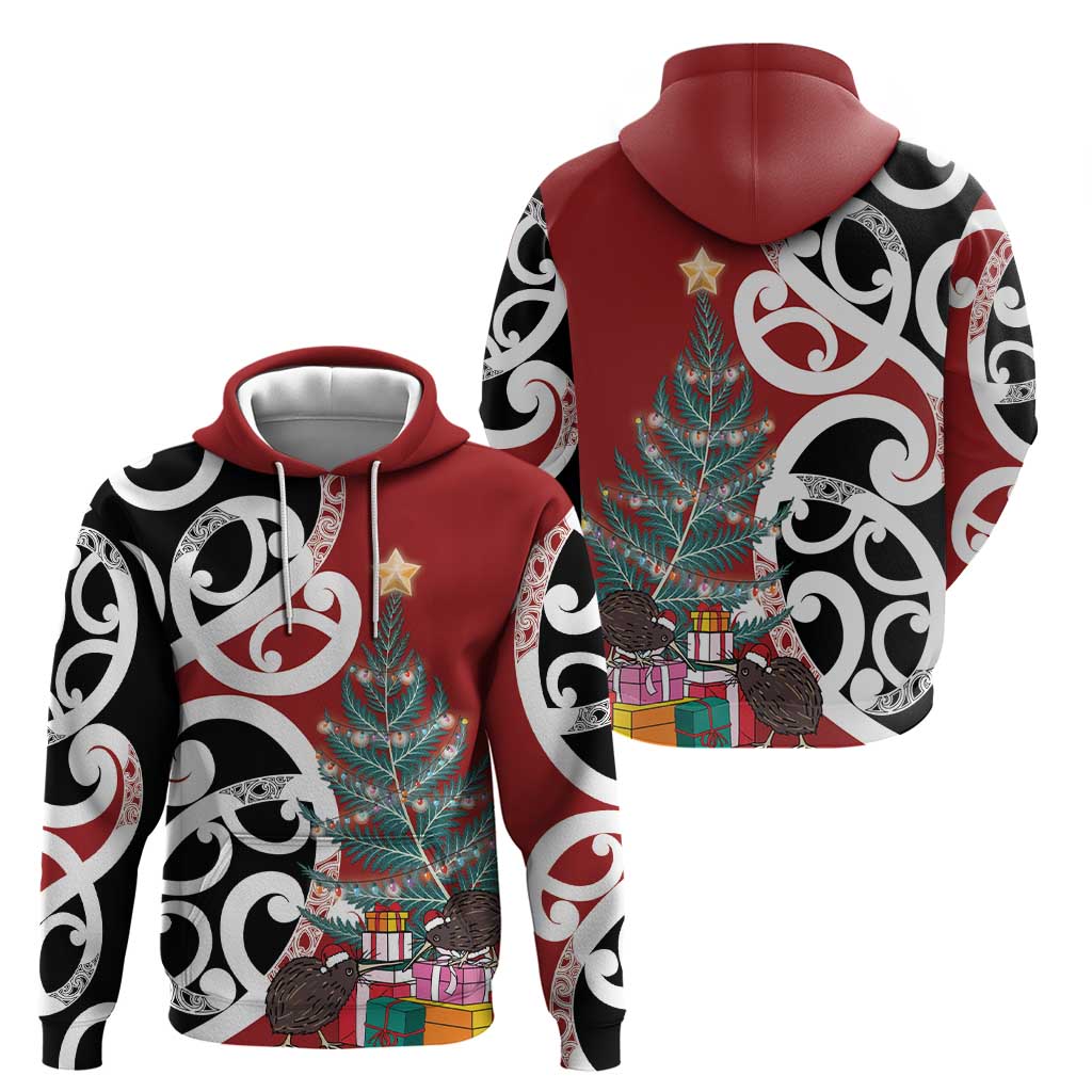New Zealand Silver Fern Christmas Tree Hoodie Meri Kirihimete LT7 - Polynesian Pride