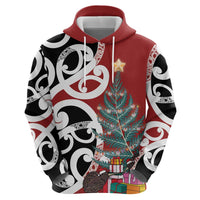 New Zealand Silver Fern Christmas Tree Hoodie Meri Kirihimete LT7 - Polynesian Pride