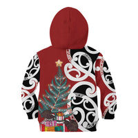 New Zealand Silver Fern Christmas Tree Kid Hoodie Meri Kirihimete LT7 - Polynesian Pride