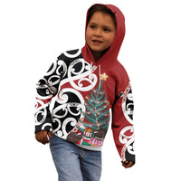 New Zealand Silver Fern Christmas Tree Kid Hoodie Meri Kirihimete LT7 - Polynesian Pride
