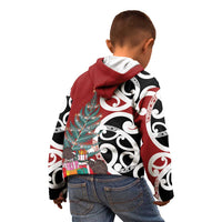 New Zealand Silver Fern Christmas Tree Kid Hoodie Meri Kirihimete LT7 - Polynesian Pride