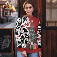 New Zealand Silver Fern Christmas Tree Ugly Christmas Sweater Meri Kirihimete LT7 - Polynesian Pride