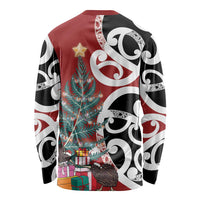 New Zealand Silver Fern Christmas Tree Long Sleeve Shirt Meri Kirihimete LT7 - Polynesian Pride