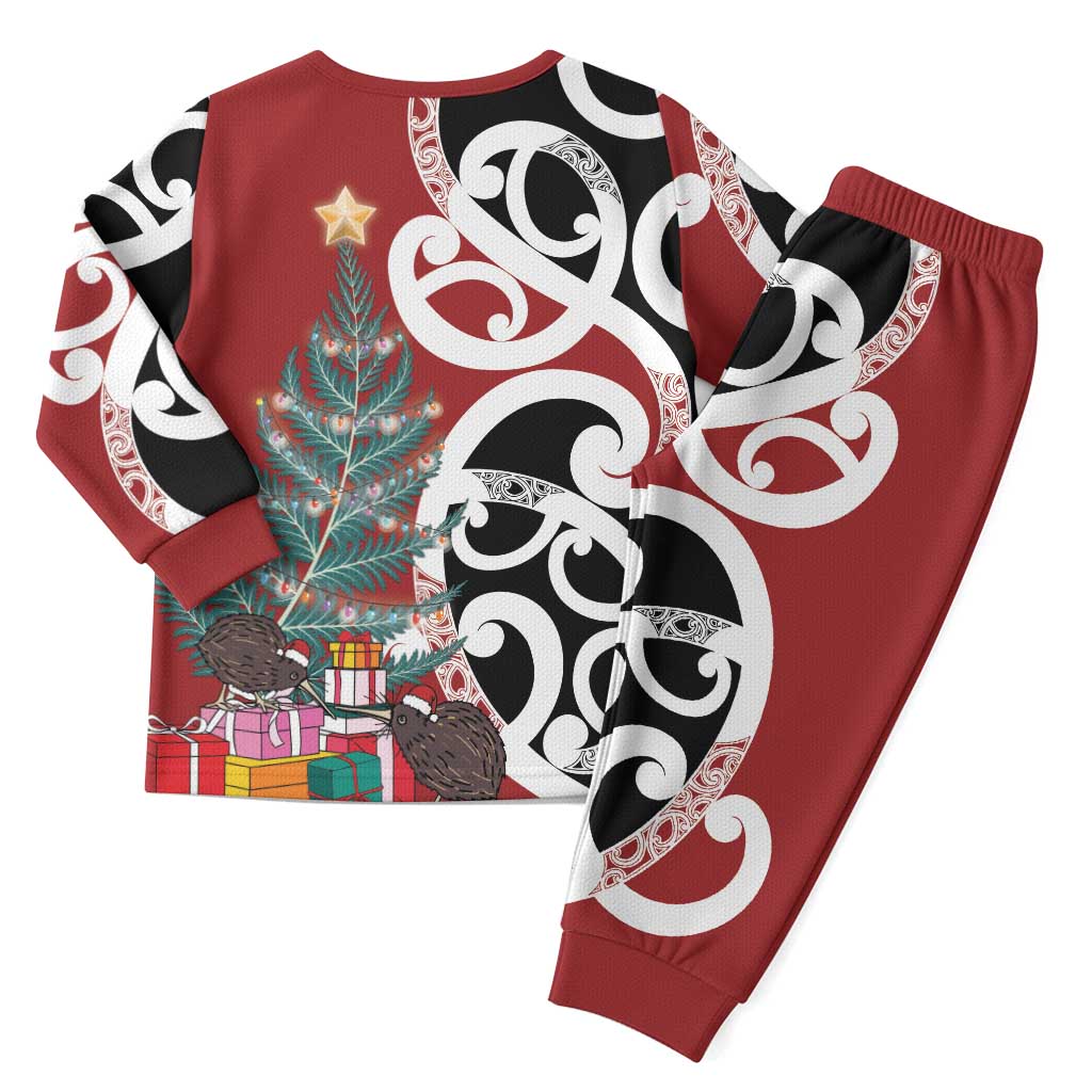 New Zealand Silver Fern Christmas Tree Christmas Pajama Set Meri Kirihimete LT7 - Polynesian Pride