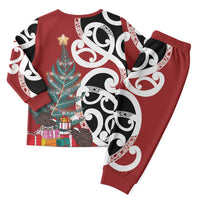 New Zealand Silver Fern Christmas Tree Christmas Pajama Set Meri Kirihimete LT7 - Polynesian Pride
