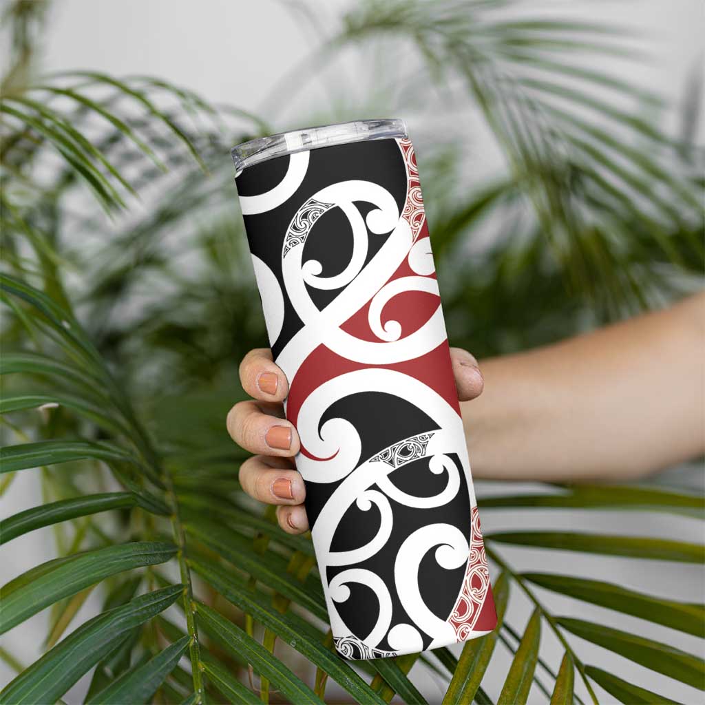 New Zealand Silver Fern Christmas Tree Skinny Tumbler Meri Kirihimete LT7 - Polynesian Pride