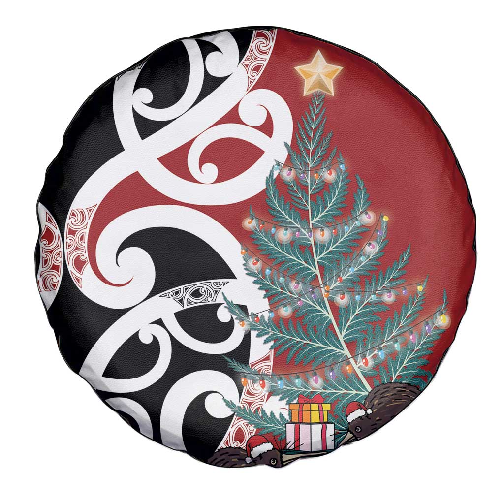 New Zealand Silver Fern Christmas Tree Spare Tire Cover Meri Kirihimete LT7 - Polynesian Pride