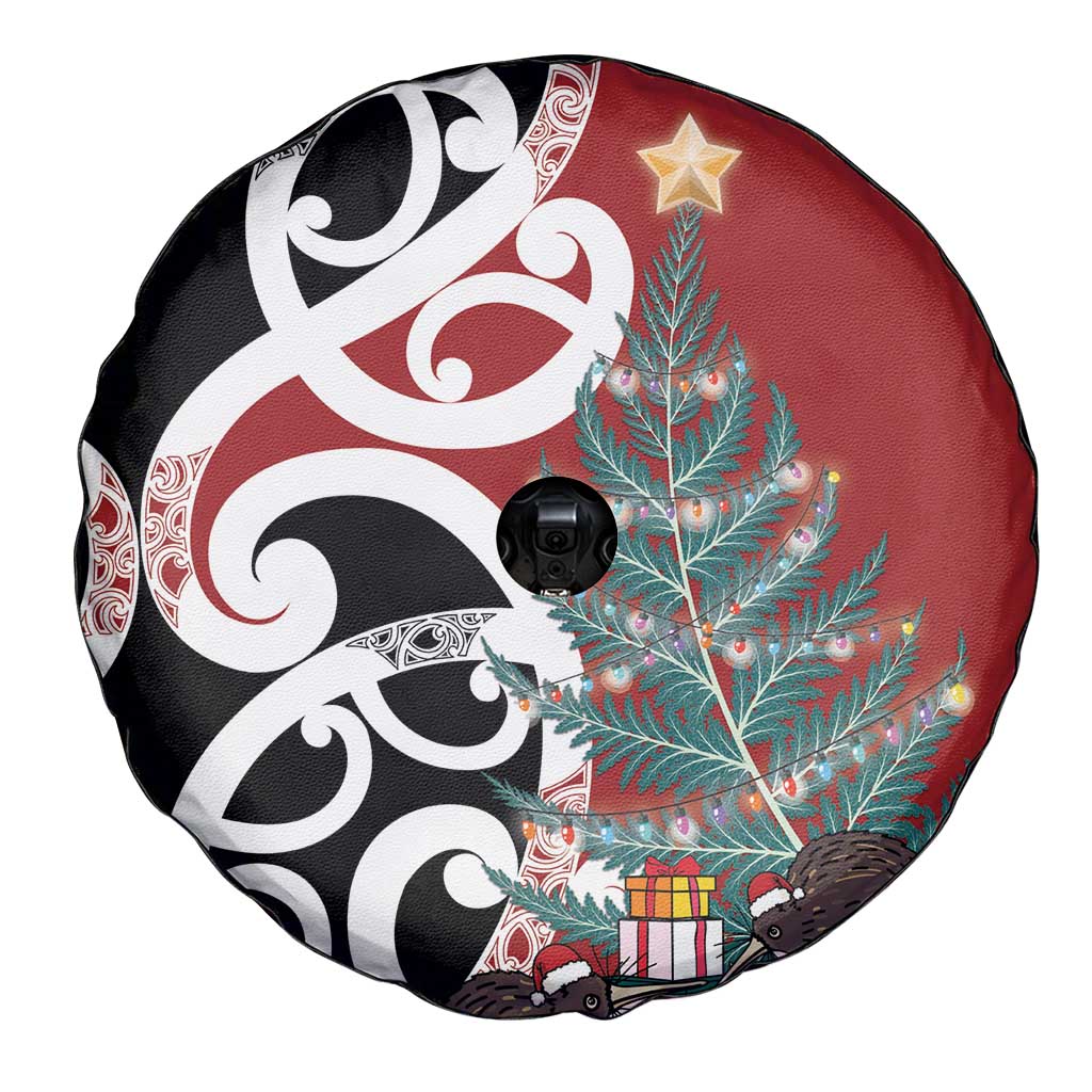 New Zealand Silver Fern Christmas Tree Spare Tire Cover Meri Kirihimete LT7 - Polynesian Pride