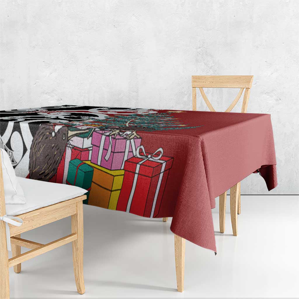 New Zealand Silver Fern Christmas Tree Tablecloth Meri Kirihimete - Polynesian Pride