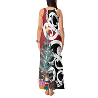 New Zealand Silver Fern Christmas Tree Tank Maxi Dress Meri Kirihimete LT7 - Polynesian Pride