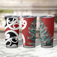 New Zealand Silver Fern Christmas Tree Tumbler Cup Meri Kirihimete LT7 - Polynesian Pride