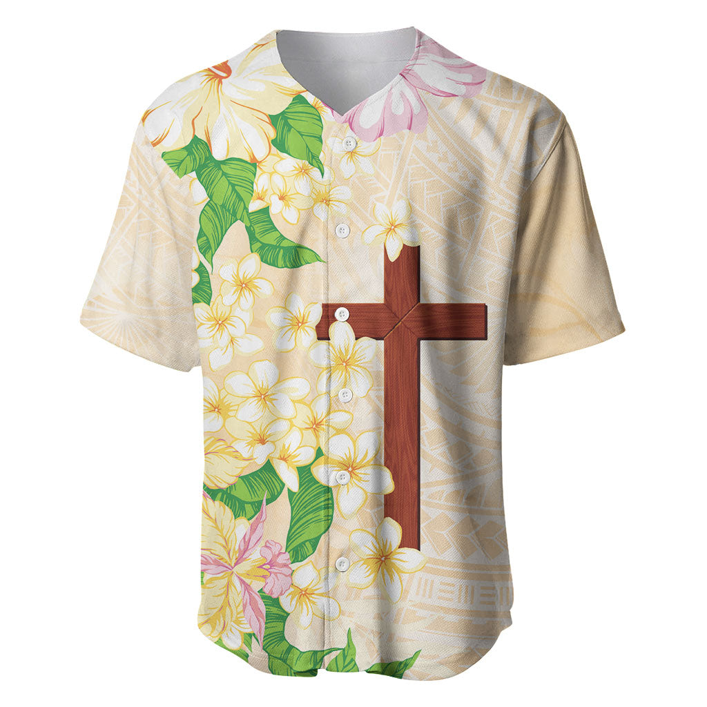 Samoa AIGA Floral Theme Baseball Jersey Always In God's Arms LT7 Multicolor - Polynesian Pride