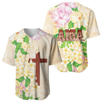 Samoa AIGA Floral Theme Baseball Jersey Always In God's Arms LT7 - Polynesian Pride