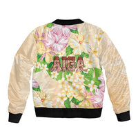 Samoa AIGA Floral Theme Bomber Jacket Always In God's Arms