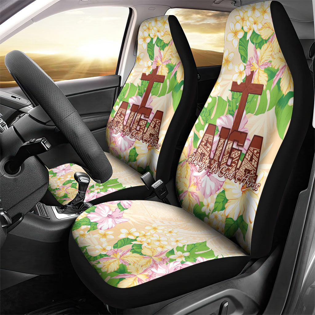 Samoa AIGA Floral Theme Car Seat Cover Always In God's Arms