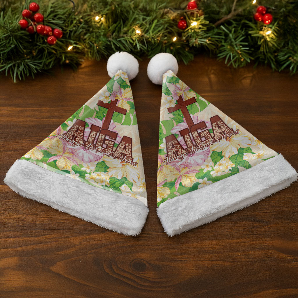Samoa AIGA Floral Theme Christmas Santa Hat Always In God's Arms