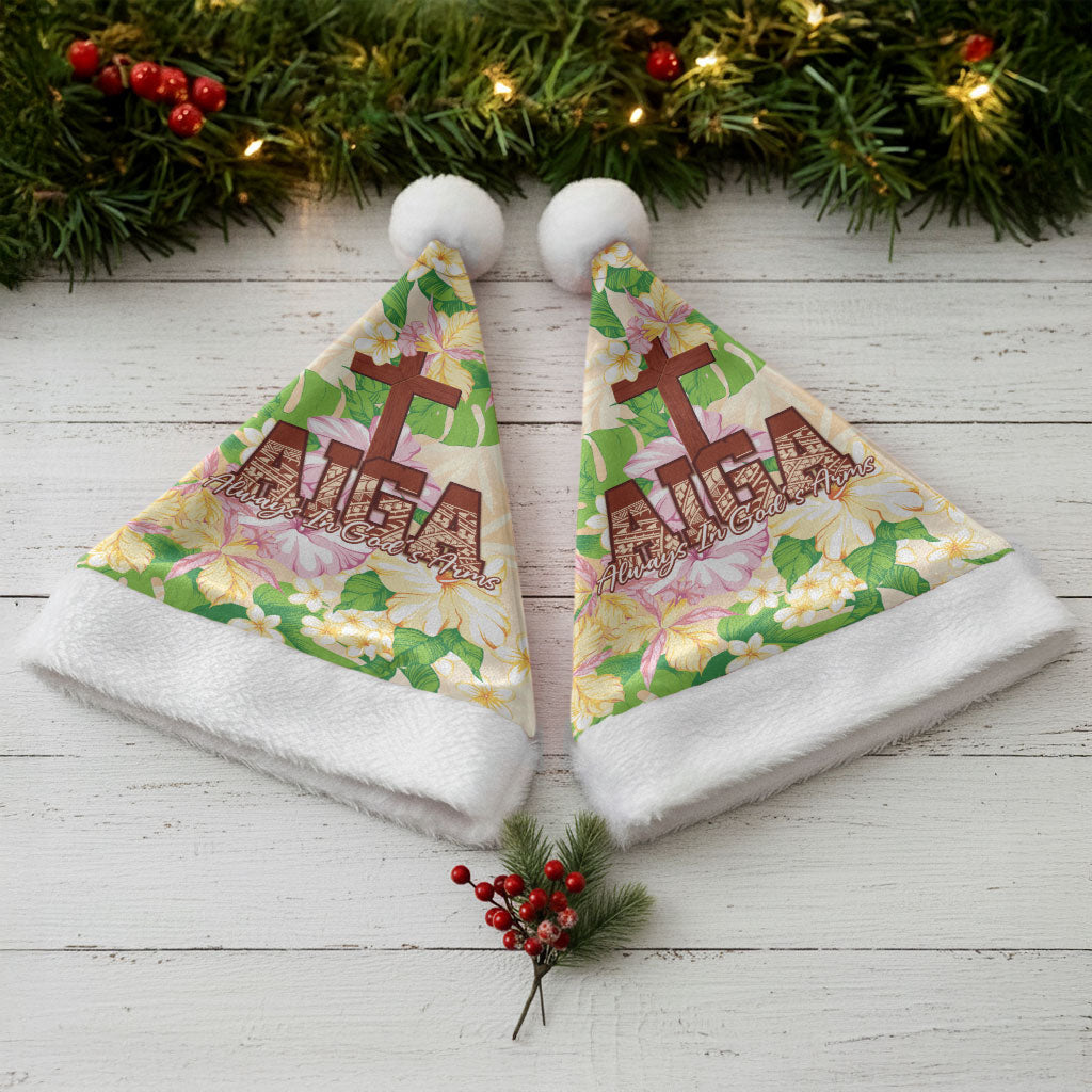 Samoa AIGA Floral Theme Christmas Santa Hat Always In God's Arms