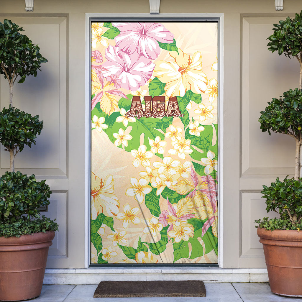 Samoa AIGA Floral Theme Door Cover Always In God's Arms LT7 Multicolor - Polynesian Pride