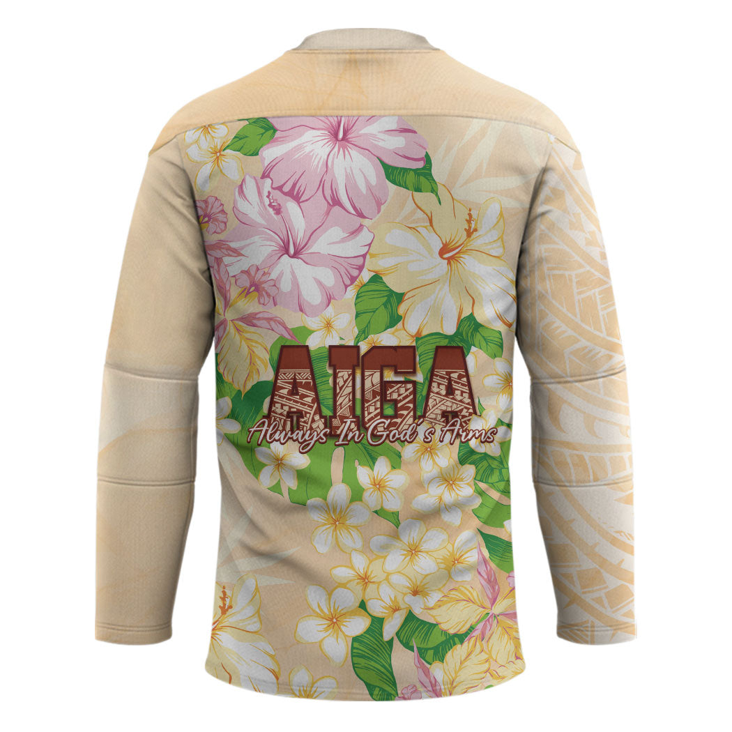 Samoa AIGA Floral Theme Hockey Jersey Always In God's Arms