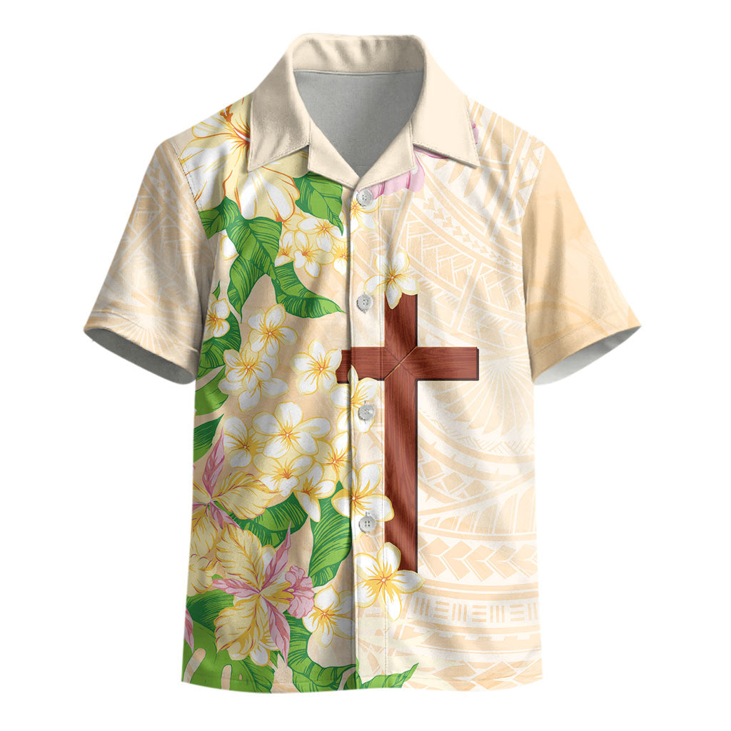Samoa AIGA Floral Theme Kid Hawaiian Shirt Always In God's Arms