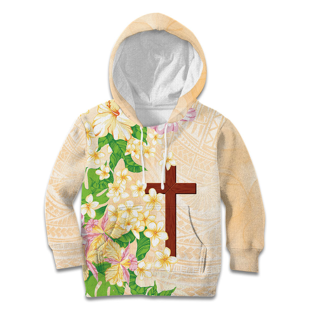 Samoa AIGA Floral Theme Kid Hoodie Always In God's Arms