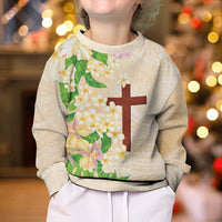Samoa AIGA Floral Theme Kid Ugly Christmas Sweater Always In God's Arms