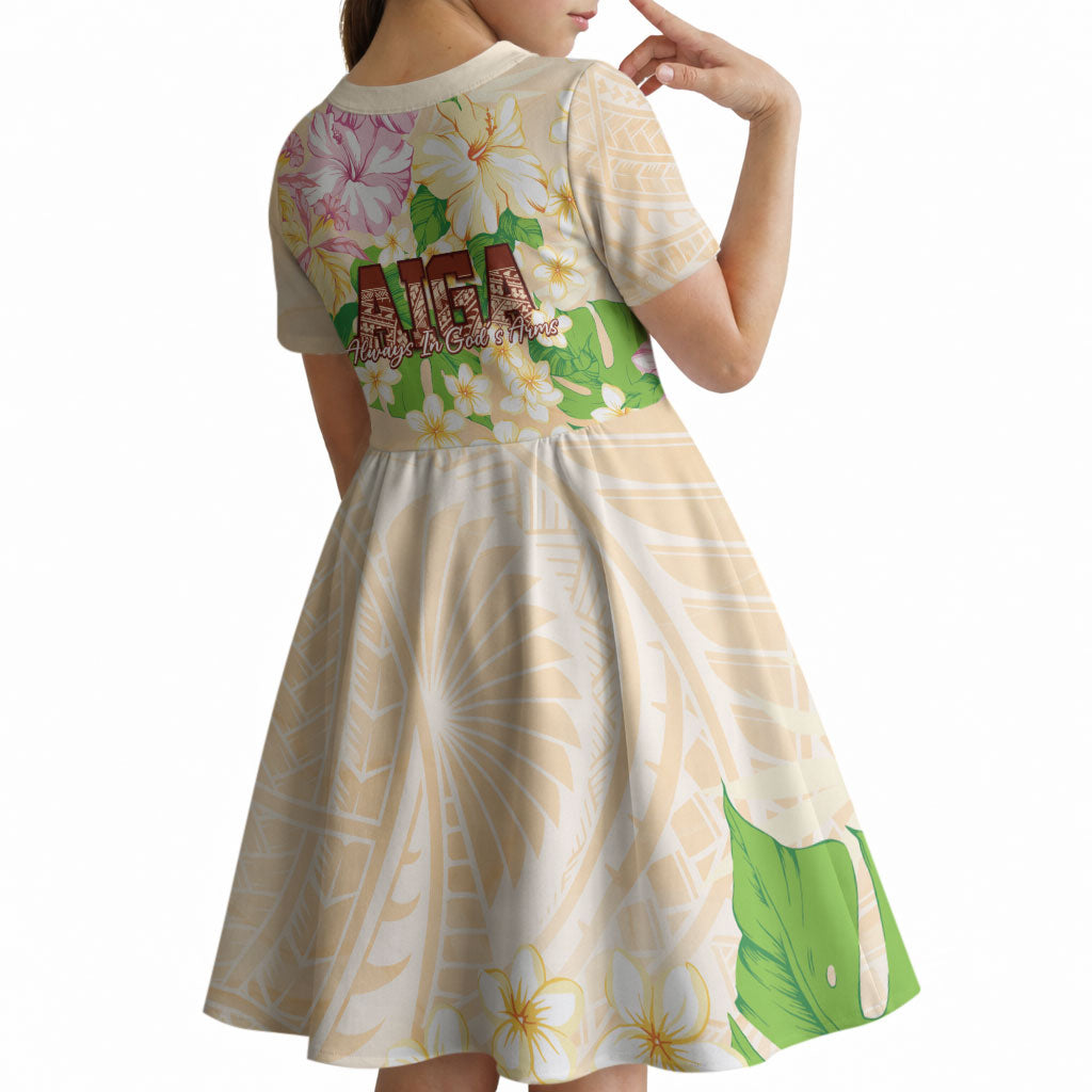 Samoa AIGA Floral Theme Kid Short Sleeve Dress Always In God's Arms LT7 - Polynesian Pride
