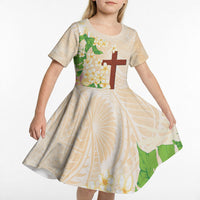 Samoa AIGA Floral Theme Kid Short Sleeve Dress Always In God's Arms LT7 - Polynesian Pride