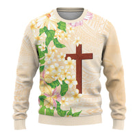 Samoa AIGA Floral Theme Ugly Christmas Sweater Always In God's Arms