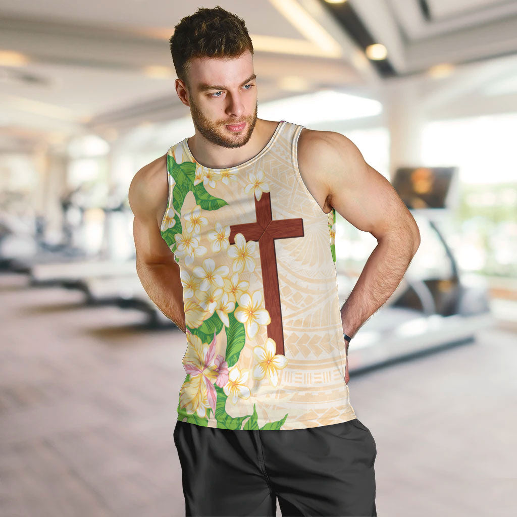 Samoa AIGA Floral Theme Men Tank Top Always In God's Arms