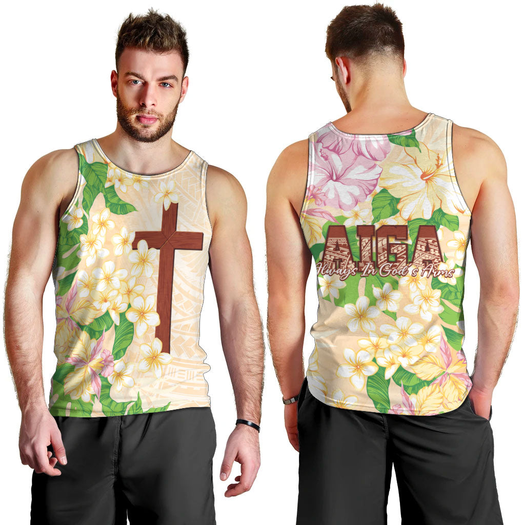 Samoa AIGA Floral Theme Men Tank Top Always In God's Arms