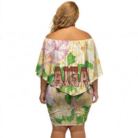 Samoa AIGA Floral Theme Off Shoulder Short Dress Always In God's Arms LT7 - Polynesian Pride