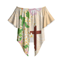 Samoa AIGA Floral Theme Off Shoulder Wrap Waist Top Always In God's Arms